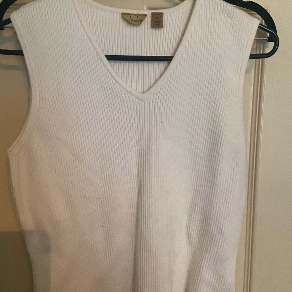 White sweater vest